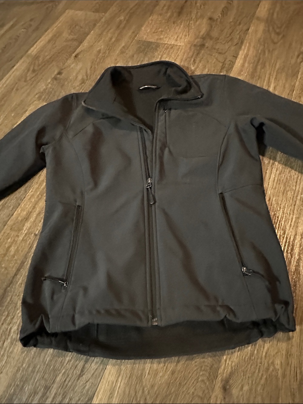 The Northface Black Softshell Zip-Up Jacket